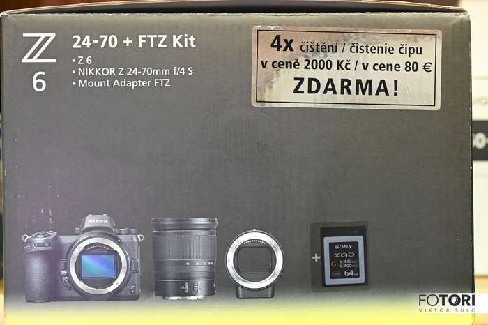Nikon Z6 + 24-70/4 mm + FTZ + XQD 64GB + 4x čistění