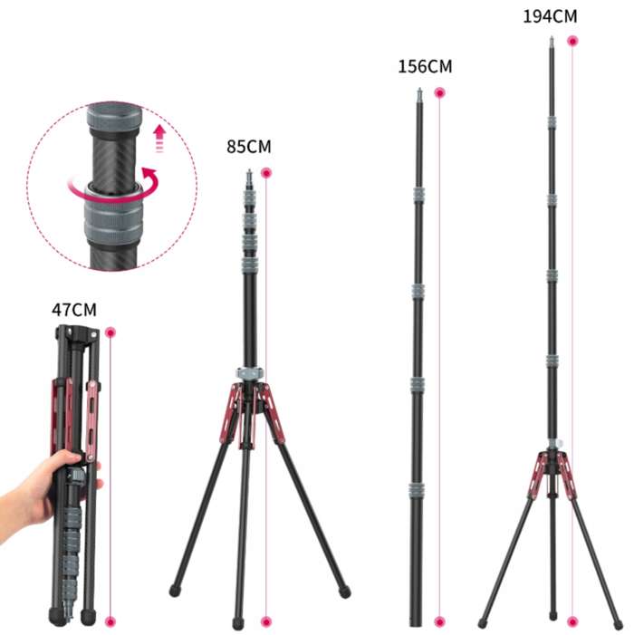 Karbonový světelný stativ Ulanzi MT-49 | Světelný stativ