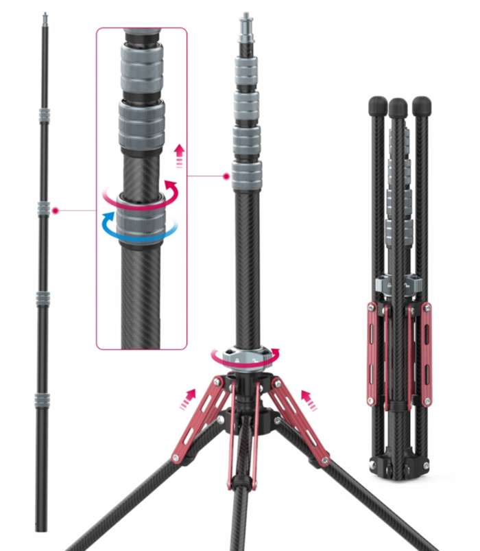 Karbonový světelný stativ Ulanzi MT-49 | Světelný stativ