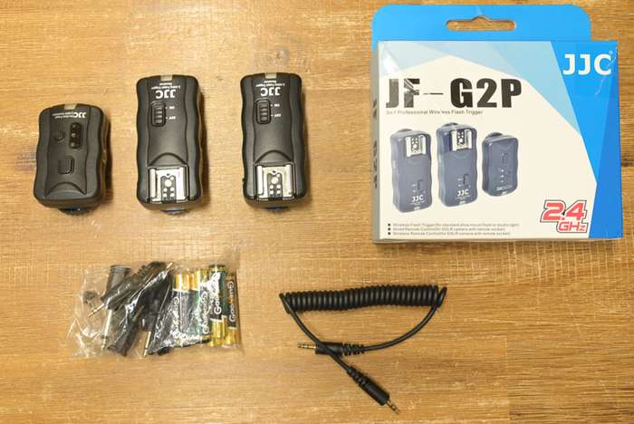 JJC bezdrátová dálková spoušť a odpalovač blesků 3v1 Kit JF-G2P