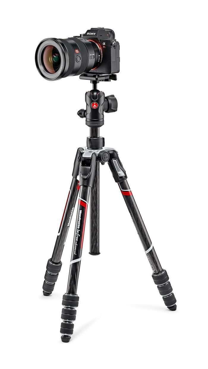 Manfrotto Befree Advanced Carbon Fibre Travel Trip | MKBFRTC4-BH | Karbonový stativ s hlavou | rozbaleno