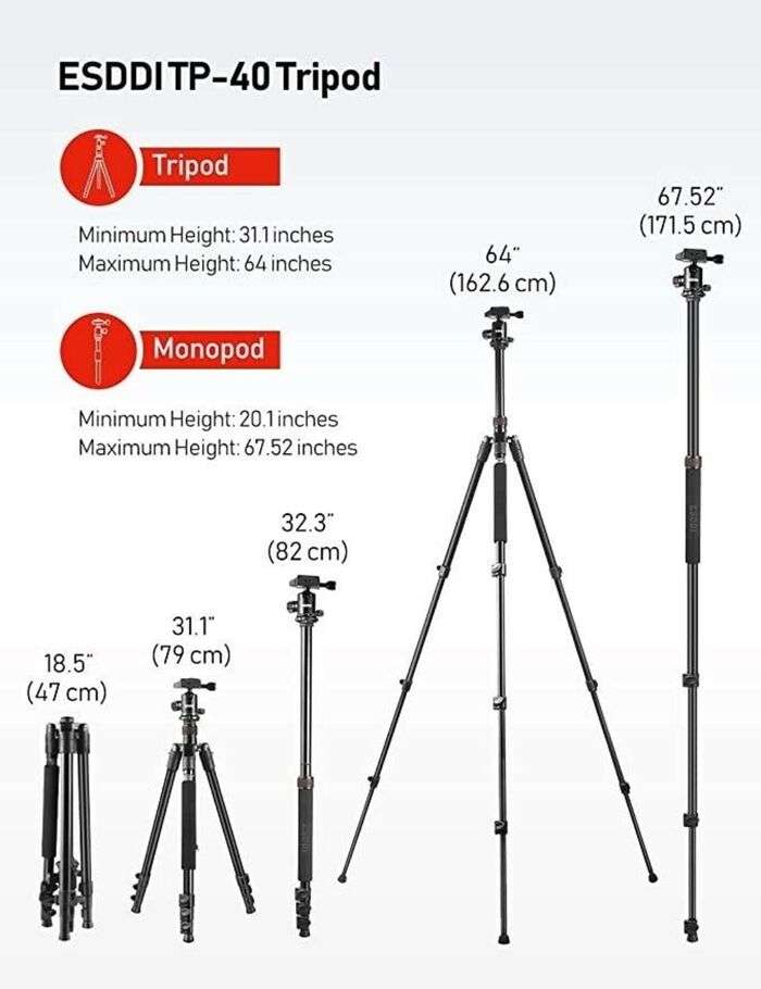 Stativ  ESDDI 64  s kulovou hlavou a možnosti použití jak momopod