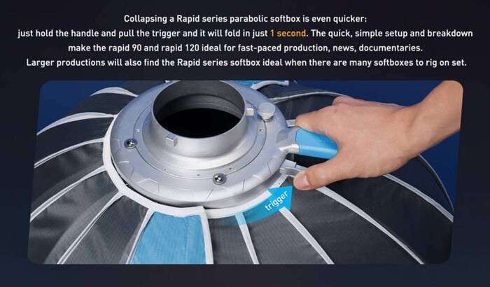 Nanlite  Rapid 120 Parabolic Softbox  Bowens s voštinou | SB-RP120