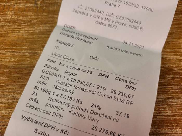 Canon EOS  RP  + Grip EG-E1 |  Nový