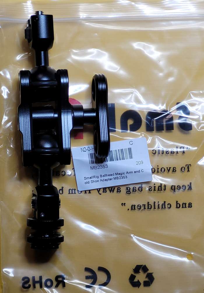 Smallrig 2353 Magic Arm Double Ballh  2x 1/4  +  cold shoe adapter