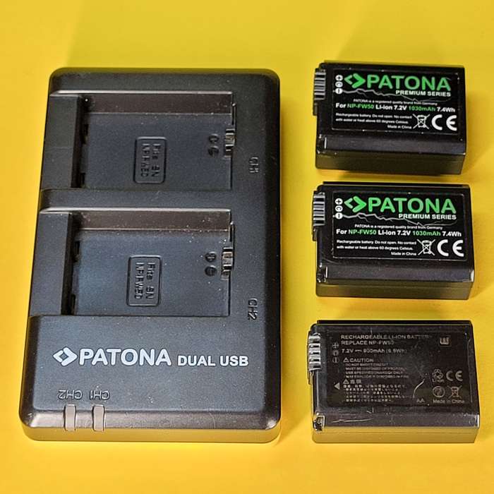 Patona nabíječka baterií NP-FW50 pro Sony + 3x baterie