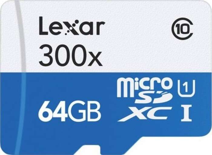 Lexar microSDXC 300x 64 GB Class 10 UHS-I U1 + SD adaptér