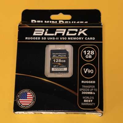 Delkin SD BLACK Rugged UHS-II (V90) R300/W250 128GB | SD Karta