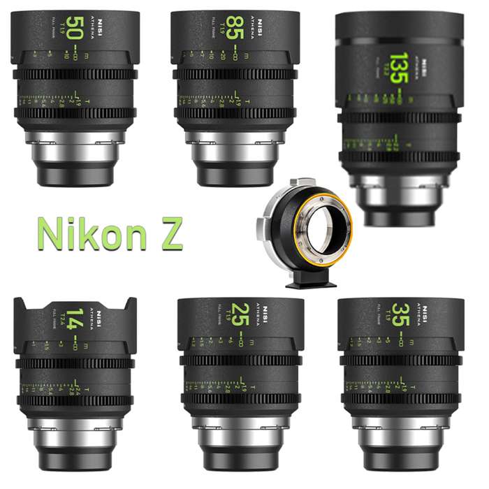 Nisi Cine Lens Athena prime SET | 14 | 25 | 35 | 50 | 85 | 135 | Nikon Z