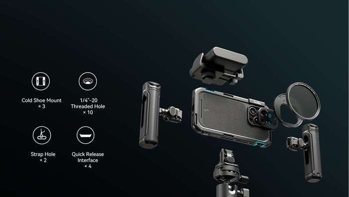 SmallRig 5007  Klec se dvěma rukojeťmi pro  iPhone 16 Pro