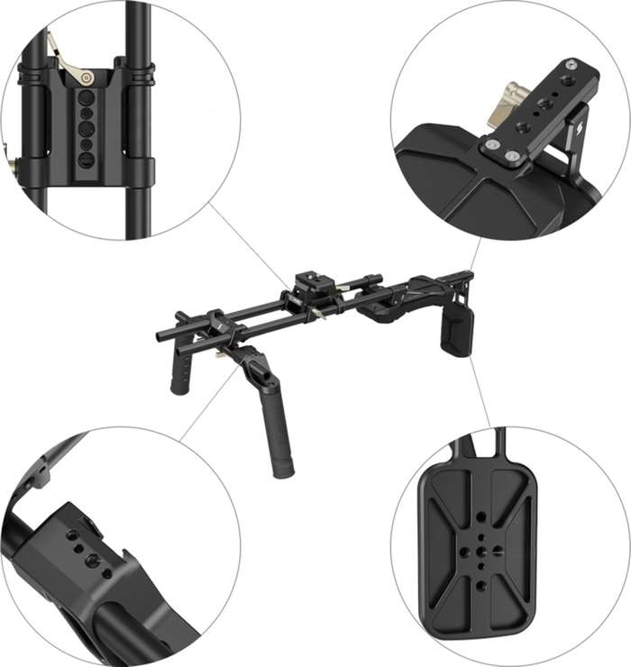 SmallRig 4480 Shoulder power  Rig  matte box 4411 | ramenní rig s V-mount a matte box