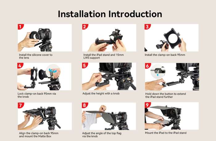 SmallRig 3646 Teleprompter  | set  Čtecí zařízení pro 11" tablet  + rail systém