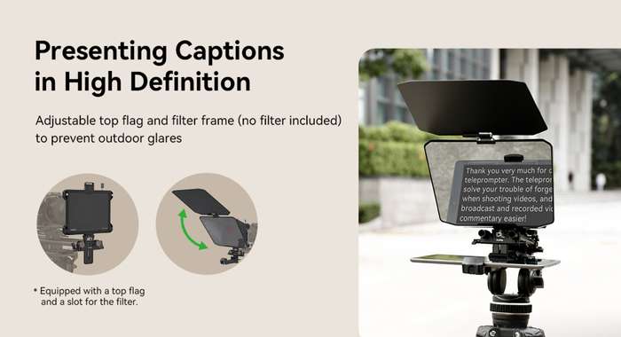 SmallRig 3646 Teleprompter  | set  Čtecí zařízení pro 11" tablet  + rail systém