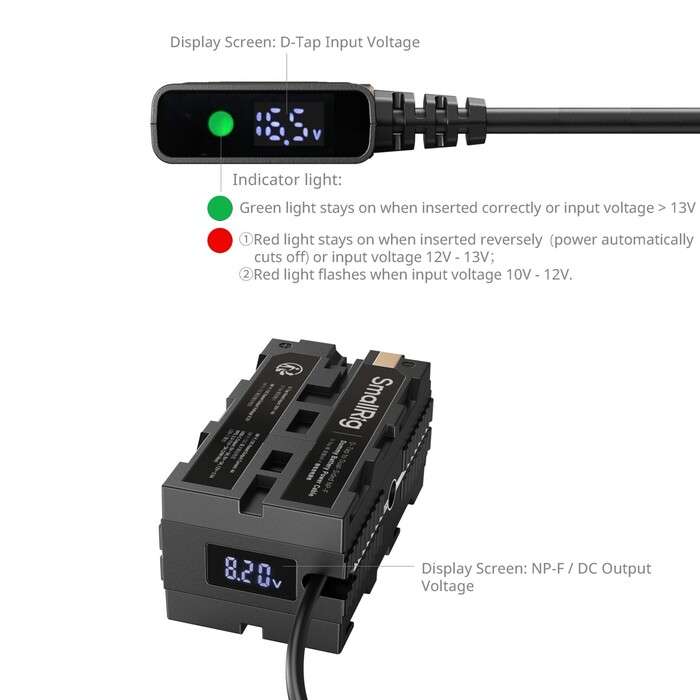 SmallRig 4884 D-Tap oboustranná   NP-F Dummy baterie s USB-C výstupem