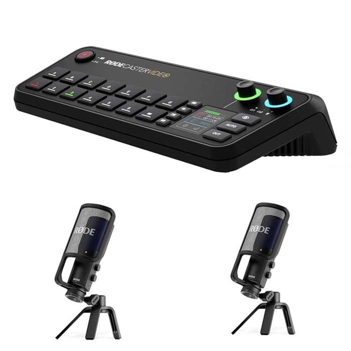Podcast SET | RODECaster Video | 2x RODE NT-USB +