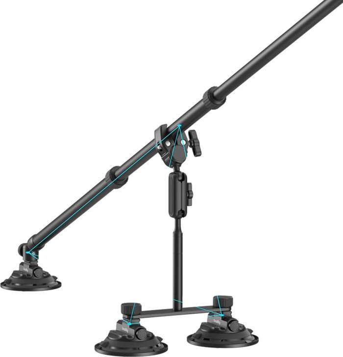 SmallRig 5843 Car mount pro akční kamery | Set s teleskopickou tyčí