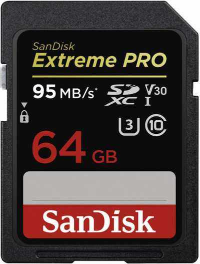 Sandisk Extreme PRO SDXC 64 GB  95 MB/s