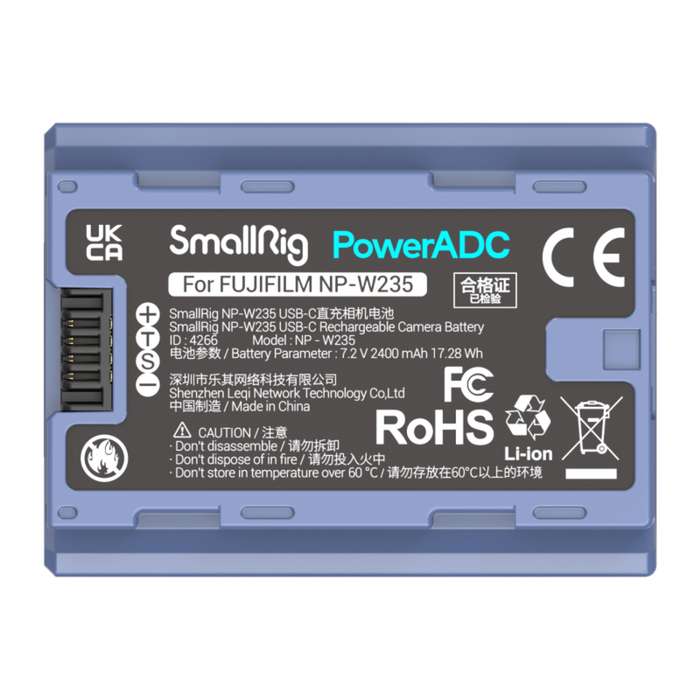Smallrig 4266 Camera Battery USB-C Rechargable NP-W235
