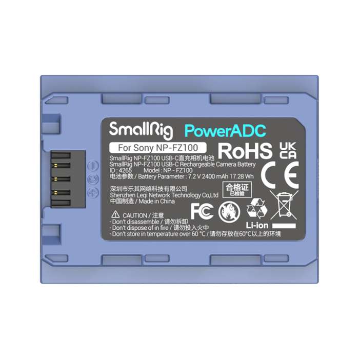 Smallrig 4265 Camera Battery USB-C Rechargable NP-FZ100