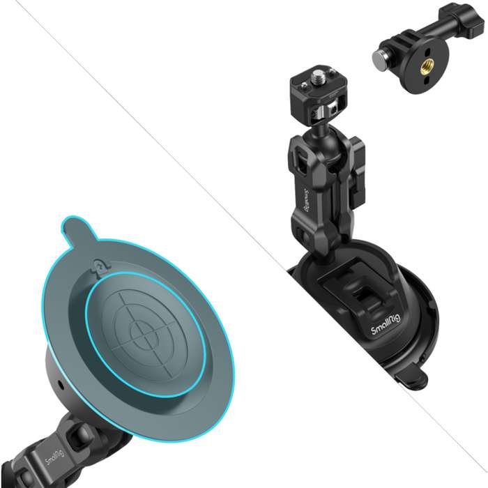 Smallrig 4275 Portable Suction Cup Mount Support Kit for Action Cameras / Mobile Phones SC-1K