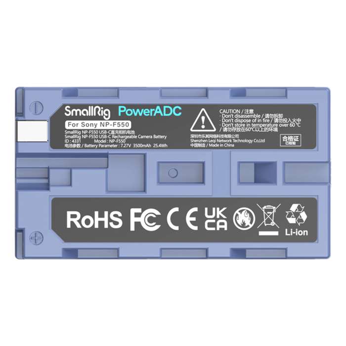 Smallrig 4331 Camera Battery USB-C Rechargable NP-F550