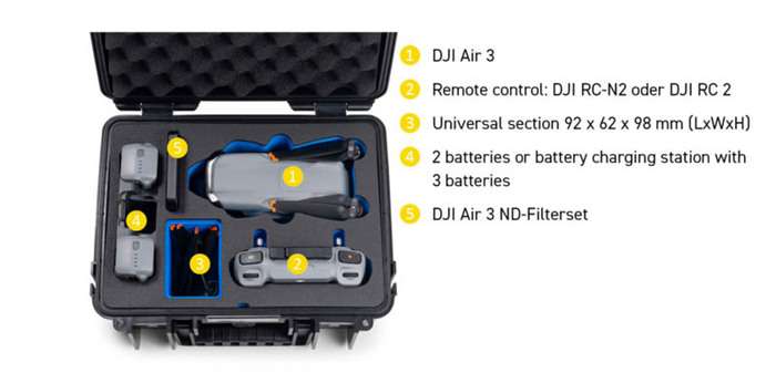 BW Outdoor Cases Type 3000 for DJI Air 3 / Orange