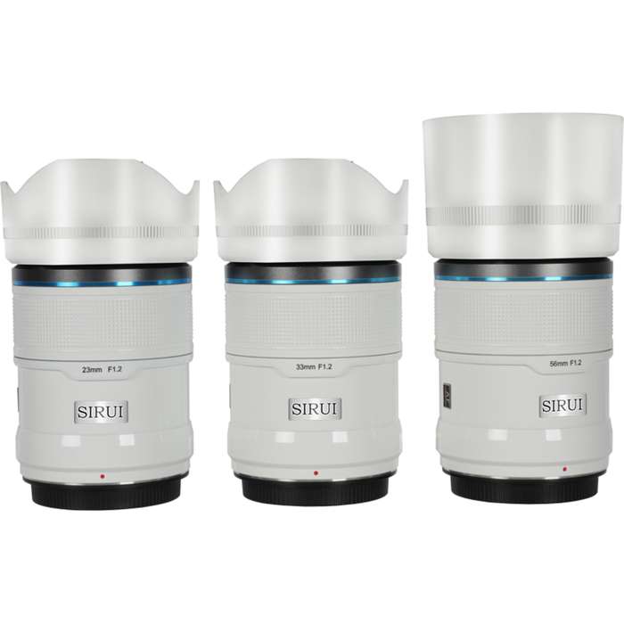 Sirui Sniper APS-C AF Kit 23, 33 & 56mm F1.2 E-Mount White Carbon | Sony