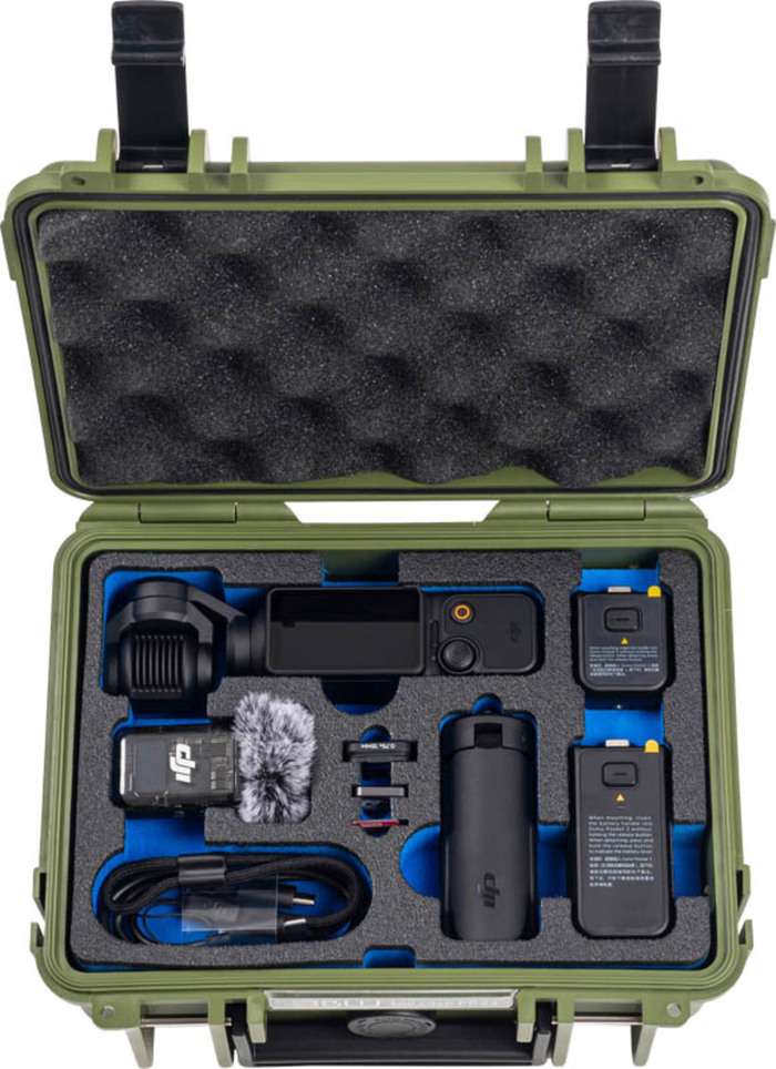 B&W Cases Type 500 for DJI Osmo Pocket 3 Creator Combo, Bronze-green | Odolný kufr pro DJI Osmo pocket creator combo