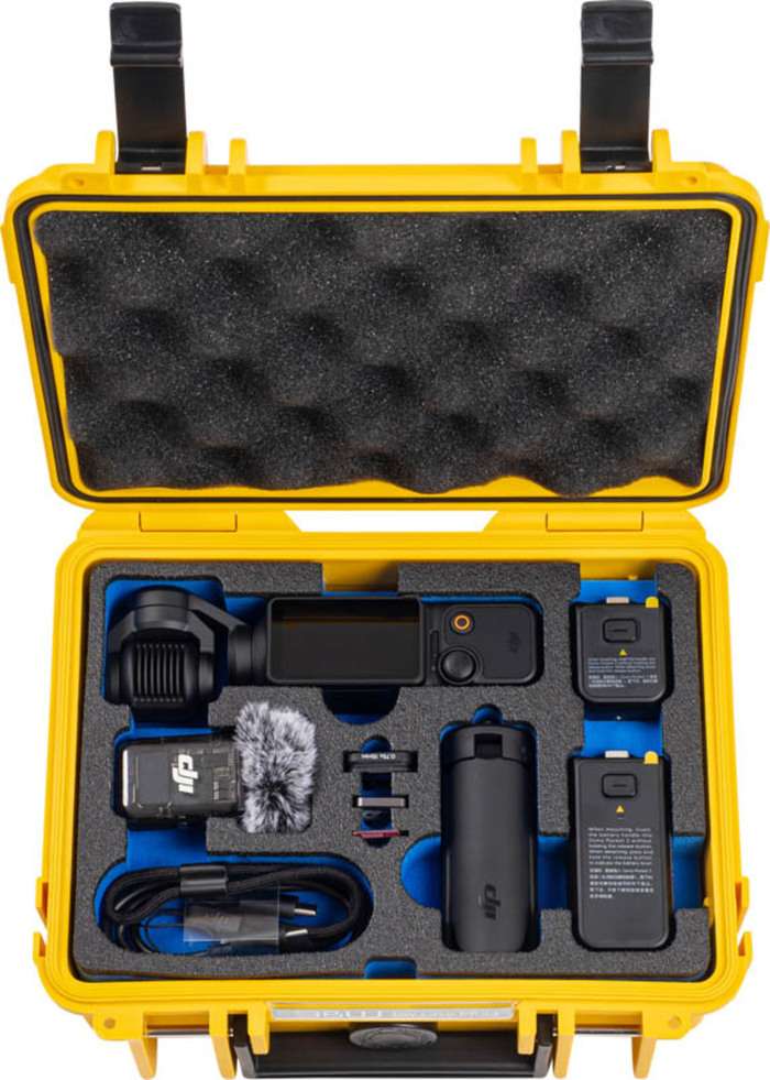 B&W Cases Type 500 for DJI Osmo Pocket 3 Creator Combo, Yellow | Odolný kufr pro DJI Osmo pocket creator combo