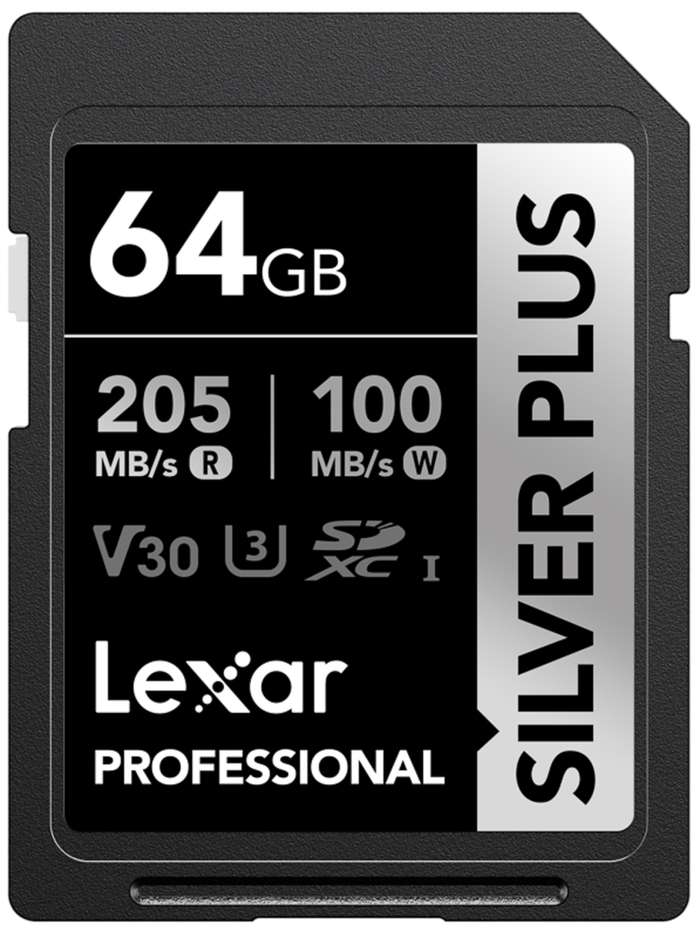LEXAR  SDXC Professional SILVER Plus UHS-I  R205/W100 (V30) 64GB | SD karta