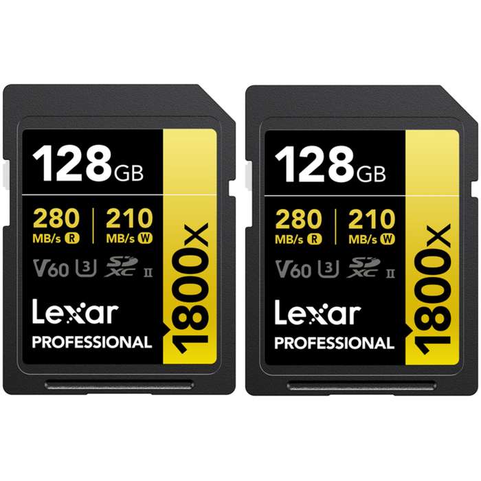 Lexar Pro 1800x SDXC U3 (V60) UHS-II R280/W210 128GB | SD karta - 2pack