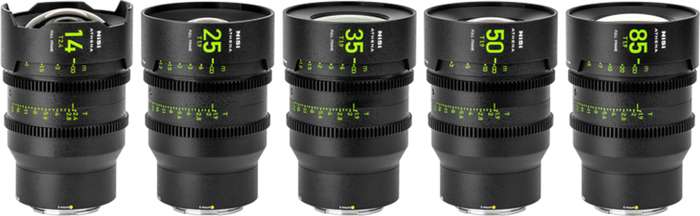NiSi  Cine Lens Set Athena Prime E-Mount (Without Drop-In Filter) | 14, 25, 35, 50, 85