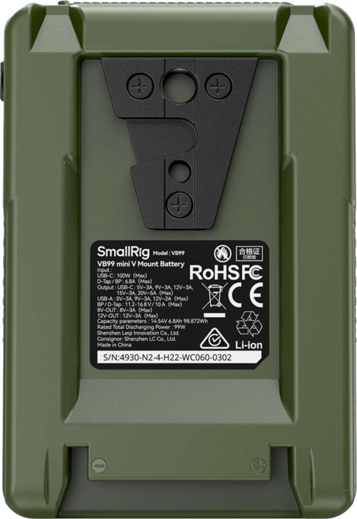 Smallrig 4930 V-Mount Battery Mini VB99 (Green)