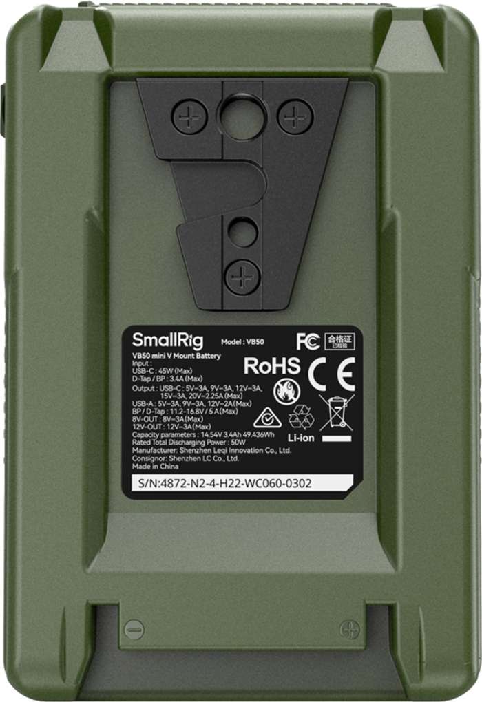 SmallRig  4872 V-Mount Battery Mini VB50 (Green)