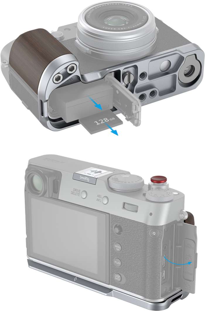 SmallRig  4804 Wooden L-Shape Grip for FUJIFILM X100VI / X100V Sliver  | L-plate