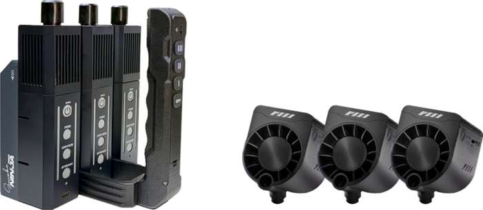 PMI  SmokeNINJA-PRO Trident Kit | 3x Výrobník kouře s ventilátorem