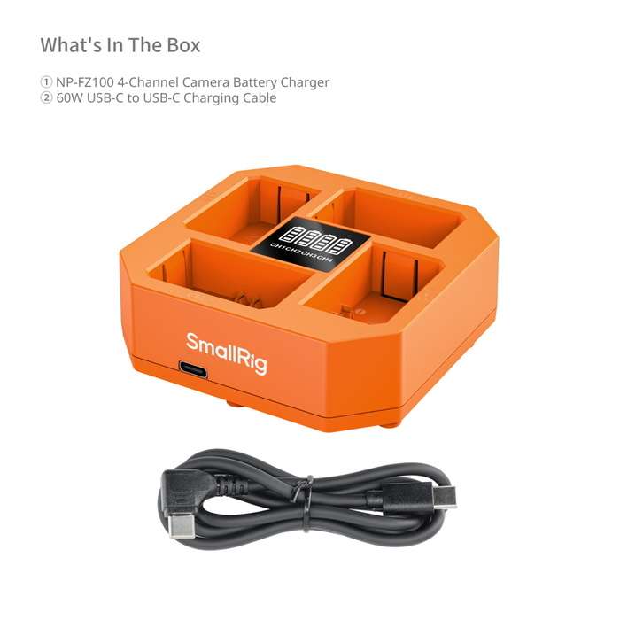 SmallRig  4839 NP-FZ100 4-Channel Camera Battery Charger | 4 portová nabíječka