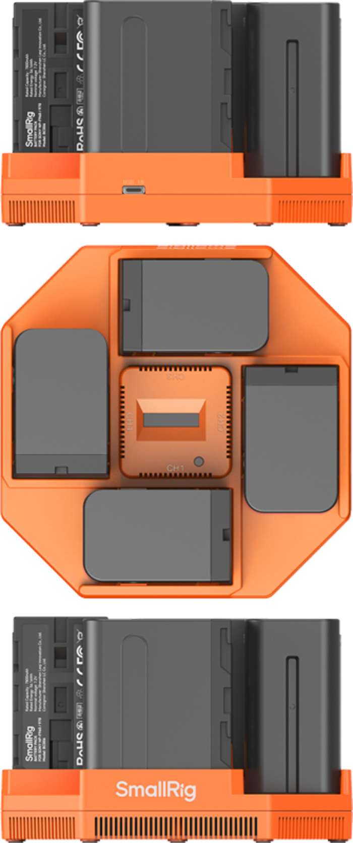 SmallRig  4834 NP-F970 4-Channel Camera Battery Charger & 4-Battery Kit  | 4 portová nabíječka +  4x baerie