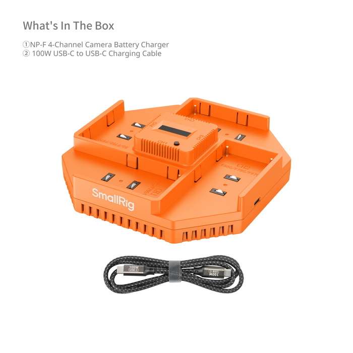 SmallRig  4837 NP-F 4-Channel Camera Battery Charger