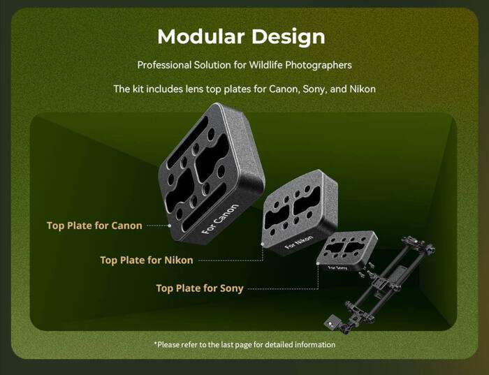 SmallRig  4722 Wildlife Photography Lens Support Kit (Touch & Go Plate S) | Podpora teleobjektivu