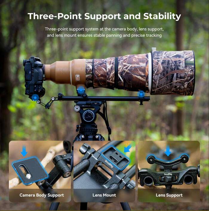 SmallRig  4722 Wildlife Photography Lens Support Kit (Touch & Go Plate S) | Podpora teleobjektivu