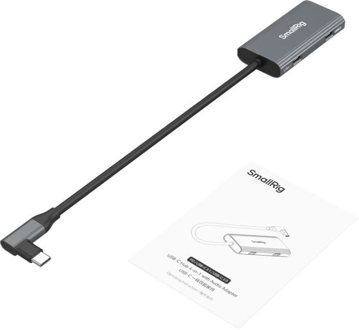SmallRig  4598 USB-C Hub 4-in-1 PD/USB-C 3.1/USB-C 2.0 with Audio Adapter | USB-C Hub