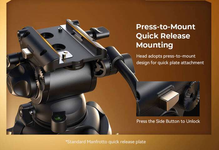 SmallRig  4686 Heavy-Duty Fluid Head Video Tripod Kit AD-01S  |  Video stativ