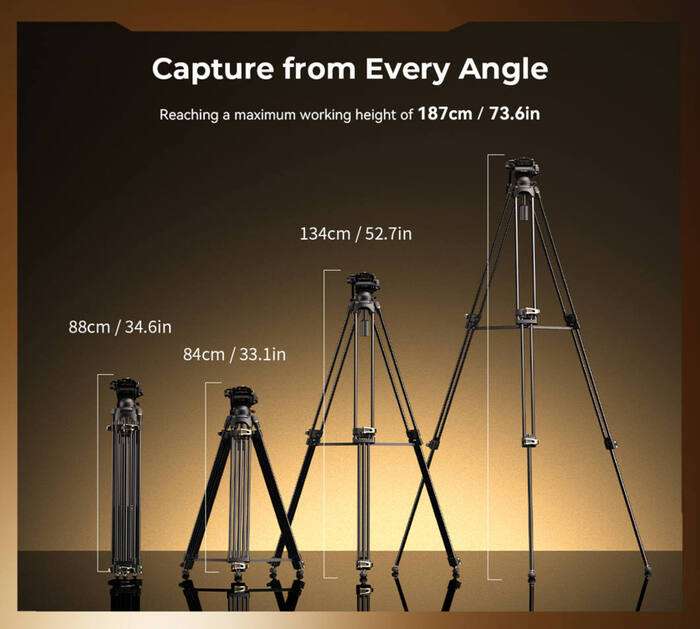 SmallRig  4686 Heavy-Duty Fluid Head Video Tripod Kit AD-01S  |  Video stativ