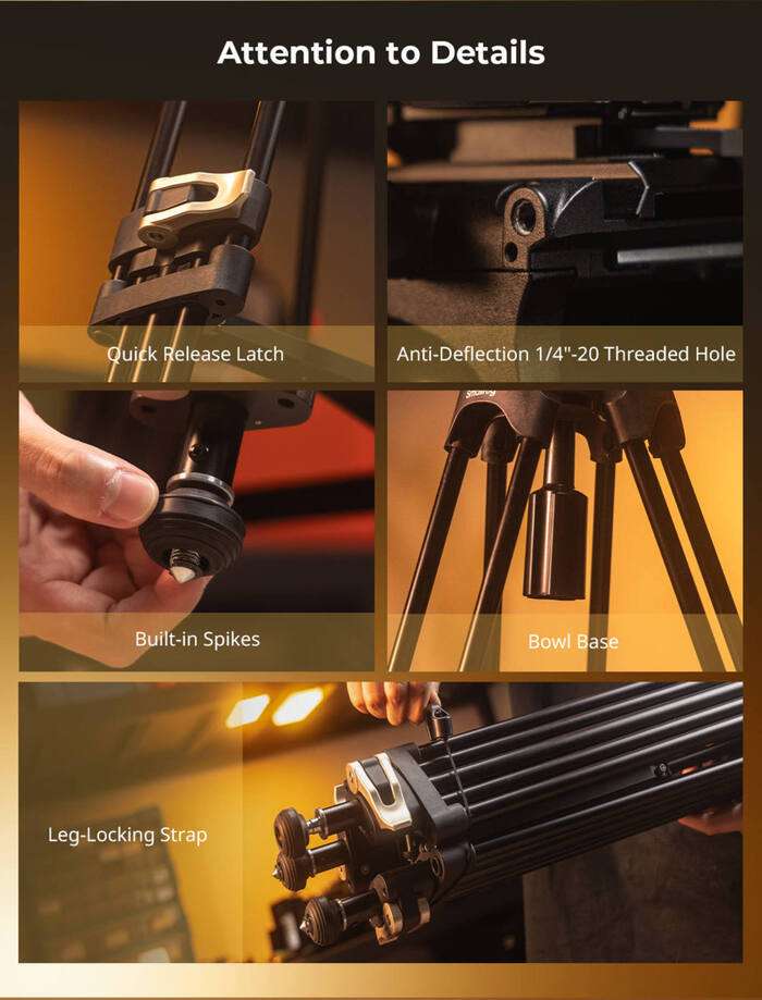 SmallRig  4686 Heavy-Duty Fluid Head Video Tripod Kit AD-01S  |  Video stativ