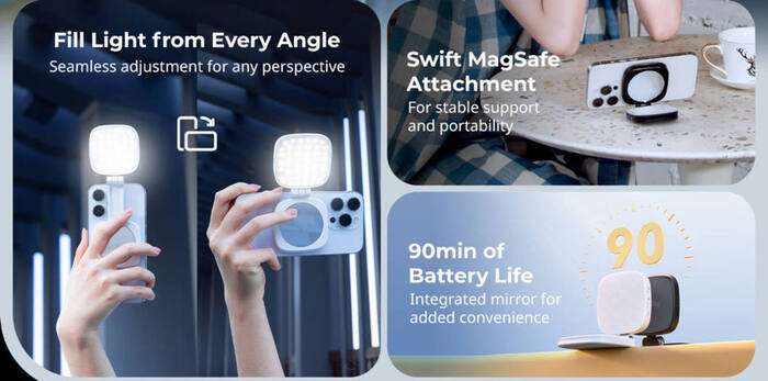 SmallRig  4656 Vibe P48 Detachable Mobile Phone LED Video Light Black |  Světlo pro smartphone snastavitelnou teplotou