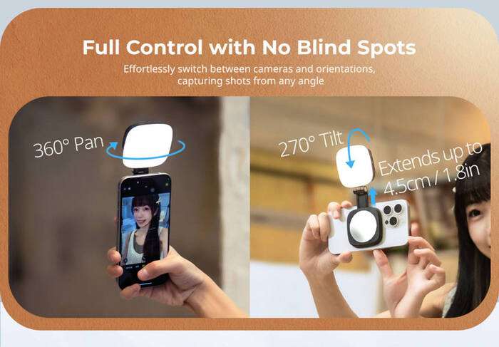 SmallRig  4656 Vibe P48 Detachable Mobile Phone LED Video Light Black |  Světlo pro smartphone snastavitelnou teplotou