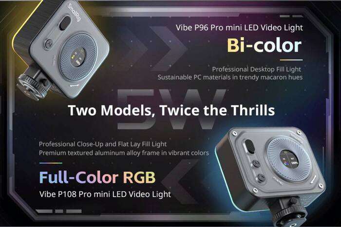 SmallRig  4660 Vibe P96 Pro mini LED Video Light Black | Mini LED světlo s nastavitelnou teplotou