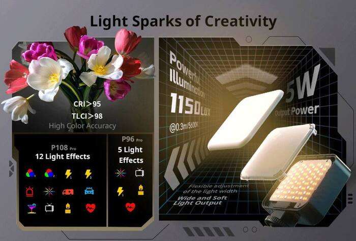 SmallRig  4661 Vibe P108 Pro mini LED Video Light | RGB mini LED světlo