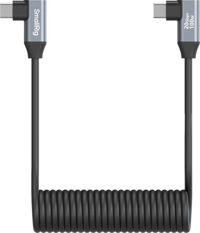 SmallRig  4793 USB-C Angled to USB-C Angled Coiled Data Cable | USB-C kroucený datový kabel 35cm